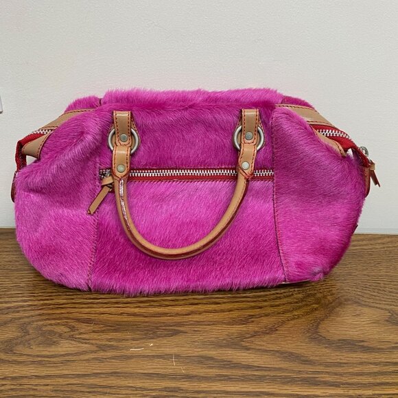 Dooney & Bourke Vintage Baby Satchel in Pink Calf Hair - Picture 2 of 6